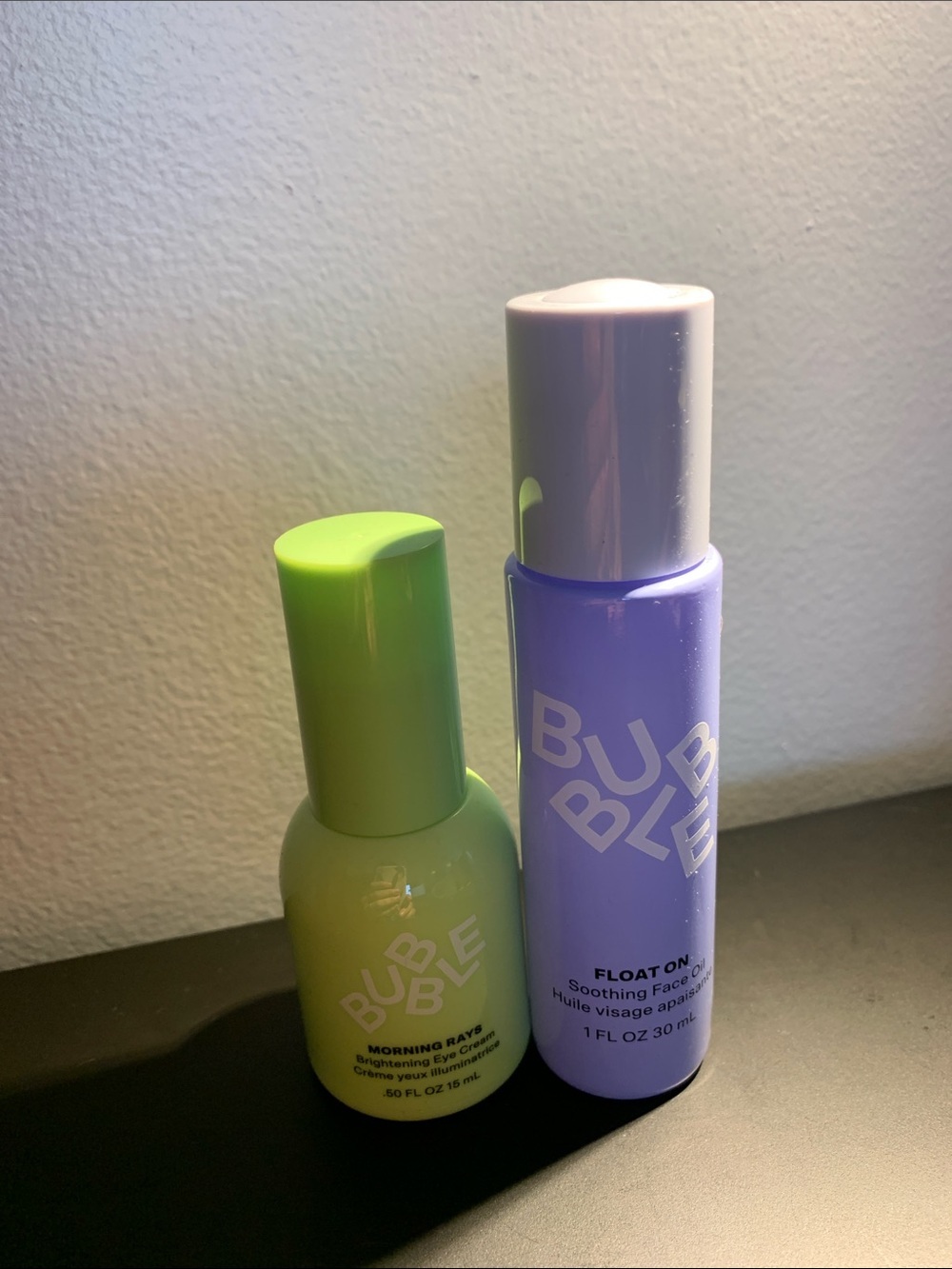 BUBBLE - brightening eye cream and soothing face oil new